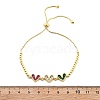 Brass Micro Pave Cubic Zirconia Slider Bracelets BJEW-S163-01B-G-5