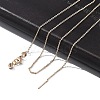 1mm Rack Plating Brass Cable Chain Adjustable Slider Necklaces for Women Men MAK-L044-03G-1