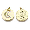 Brass Micro Pave Clear Cubic Zirconia Pendants ZIRC-N039-077-NF-2