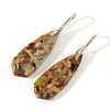 Colorful Natural Gemstone Diamond-shaped Dangle Earrings MY0462-1-1