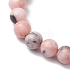 8mm Round Natural Pink Zebra Jasper Stretch Bracelets BJEW-JB10498-4