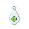 Platinum Plated Alloy Glass Rhinestone Charms PALLOY-TAC0015-01H-1