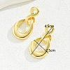 Fashionable Vintage Geometric Symbol Irregular Teardrop Brass Dangle Stud Earrings IJ5546-3