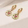 Stainless Steel Flat Round with Hollow Heart Hoop Earrings Daily Holiday Accessories OM1741-3-6