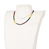 Dyed Natural Malaysia Jade Beaded Necklaces NJEW-JN03236-5