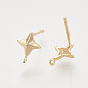 Brass Stud Earring Findings X-KK-T048-015G-NF-2