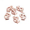 Rose Gold Plated Alloy Letter Pendants PALLOY-P097-05-P-2