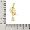 Butterfly Rack Plating Brass Micro Pave Cubic Zirconia Pendants KK-Z074-74G-3