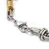 Two Tone 304 Stainless Steel Column & Oval Link Chain Bracelet BJEW-B078-30GP-3