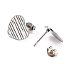 Non-Tarnish 304 Stainless Steel Stud Earring Findings STAS-I183-03B-P-3