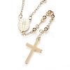 304 Stainless Steel Rosary Bead Necklaces NJEW-D285-42G-3