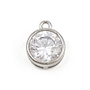 Brass Pave Clear Cubic Zirconia Charms CU-CBAD306-24B-P-1