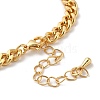 Brass Micro Pave Clear Cubic Zirconia Heart Cuban Link Chains Bracelets for Women BJEW-M322-01G-3