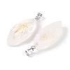 Natural Quartz Crystal Gold Sun Pattern Pendants G-L524-14P-07-2