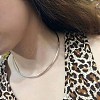 Plain Cuff Chocker Collar 925 Sterling Silver Necklace for Women NJEW-BB44229-B-2