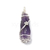 Natural Amethyst Pendants PALLOY-JF02086-03-3