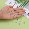 5-Petal Brass Micro Pave Clear Cubic Zirconia Bead Caps X-ZIRC-P001-31P-5