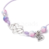 Natural Dyed White Jade Braided Bead Bracelets BJEW-JB09823-03-2