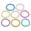 8Pcs 8 Colors 7.5mm Faceted Round Transparent Acrylic Beaded Stretch Bracelets for Women BJEW-JB10248-01-1