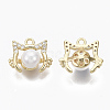 Brass Micro Pave Cubic Zirconia Charms KK-R132-040-NF-2