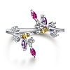 Rhodium Plated 925 Sterling Silver Open Finger Rings RJEW-A019-51P-1