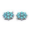 Synthetic Turquoise Pendants PALLOY-N157-040-3