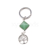 Natural Green Aventurine Pyramid Detachable Pendant Keychain PW-WG20082-03-1