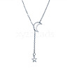 Alloy Cable Chain Moon & Star Lariat Necklaces for Women WG67D60-02-1