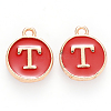 Golden Plated Alloy Enamel Charms X-ENAM-S118-03T-1