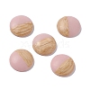 Two Tone Wood Grain Frosted Imitation Leather Style Resin Cabochons RESI-G053-01B-3
