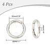 Unicraftale 4Pcs 304 Stainless Steel Spring Gate Rings STAS-UN0045-72-3