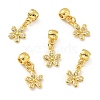 Rack Plating Brass Micro Pave Clear Cubic Zirconia Pendants KK-E034-20G-1