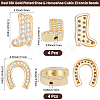 8Pcs 2 Styles Brass Micro Pave Cubic Zirconia Beads KK-BBC0024-70-2
