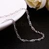 Platinum Plated Tin Alloy Twisted Singapore Chain Fine Necklaces NJEW-BB10190-18-4