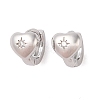 Brass with Clear Cubic Zirconia Hoop Earring LS-EJEW-Q385-03P-1