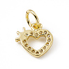 Brass Micro Pave Clear Cubic Zirconia Charms ZIRC-F132-38G-2