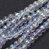 13 inch AB Color Plated Round Glass Beads X-GR6mmC28-AB-1