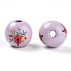 Easter Theme Printed Wood Beads WOOD-T032-22Q-2