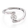 Rhodium Plated 925 Sterling Silver Micro Pave Cubic Zirconia Adjustable Ring Settings STER-T007-130P-2