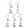 Glass Seed & Plastic Pearl & Alloy Keychain KEYC-MZ00025-1