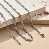 3mm Brass Rope Chain Necklaces for Men Women NJEW-G160-10P-1