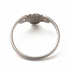 Non-Tarnish 304 Stainless Steel Hollow Out Hamsa Hand Finger Ring for Women RJEW-K239-12P-2