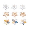 9Pcs 3 Colors Electroplate Rhombus Glass Pendants PALLOY-JF04507-1