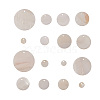 Flat Round Natural Sea Shell Pendants SSHEL-CJ0001-05-4