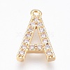 Brass Letter Pendants KK-P150-03G-A-1