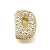 Brass Micro Pave Cubic Zirconia Letter Multi-Strand Links KK-D295-32G-04-1
