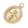 Brass Micro Pave Cubic Zirconia Pendants KK-K298-29D-G-2