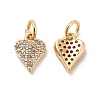 Rack Plating Brass Micro Pave Clear Cubic Zirconia Pendants KK-E081-13G-1