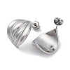 Non-Tarnish 304 Stainless Steel Curved Leaf Stud Earrings for Women EJEW-K244-25P-1-2