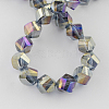 Electroplate Glass Beads Strands EGLA-R031-6mm-18-2